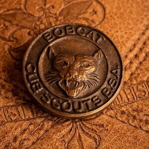 BSA Bobcat Cub Scouts Vintage 1960's Boy Scout Member Uniform Lapel Pin Badge